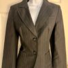 Ann Taylor LOFT Women's Black Pin Stripe Wool Blazer SZ 2 Lined TWO Button EUC
