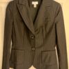 Ann Taylor LOFT Women's Black Pin Stripe Wool Blazer SZ 2 Lined TWO Button EUC - Image 3
