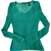 LIZ CLAIBORNE Green Women's Small Cotton Open-Knit Pullover Sweater SZ S EUC - Image 3