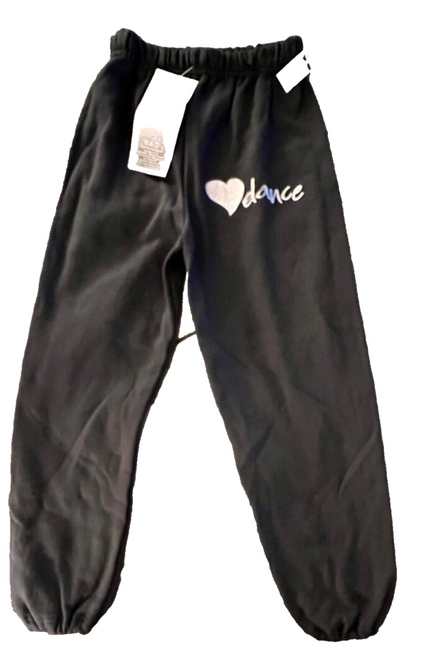 GK â€œDANCEâ€ GRAPHIC CHILD MEDIUM BLACK COTTON/POL ATHLETIC LOUNGE SWEATPANTS Sz M - Image 4