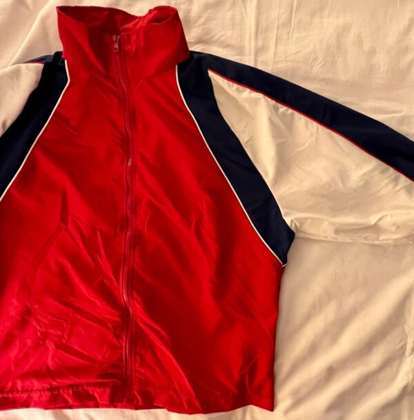 GK WARM UP JACKET ADULT SMALL NAVY RED WHITE MICROFIBER GYMNASTICS CHEER Sz S - Image 5