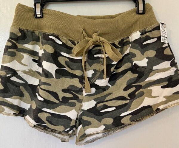 CAMOUFLAGE COTTON JUNIOR SMALL (3-5) CAMO PRINT SHORTS W/ TIES Sz JR S NWT!