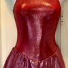 GK HALTER ICE SKATE ADULT SMALL RED TWILIGHT FOIL RED VELVET DRESS Sz AS NWT!