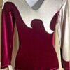 GK ELITE BURGUNDY VELVET SILVER LgS GYMNASTIC DANCE LEOTARD Sz AS - Image 2
