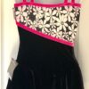GK FIGURE SKATE DRESS ADULT SMALL SLVLS MATTE TRICOT FLORAL PRINT BLCK VELVT AS - Image 3