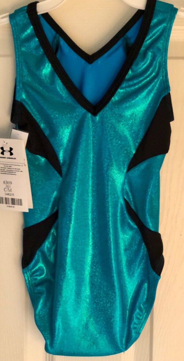 Under Armour Childs BALANCE Blue FOIL NYLON GYMNASTICS LEO CM - Image 2