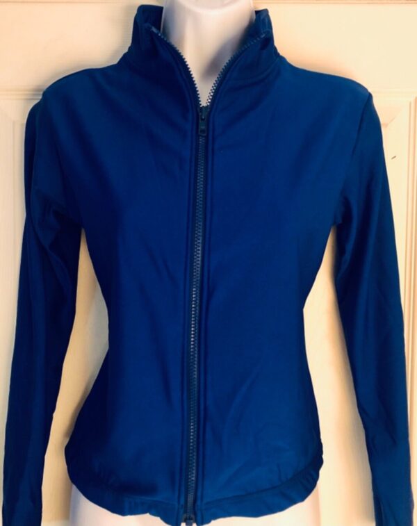 GK ROYAL LgS ZIP UP ADULT SMALL BRUSH TRICOT GYMNASTICS WARM UP JACKET Sz AS NWT