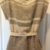 A.C. SPORT LADIES SMALL CAP SLV BROWN BEIGE BURLAP WOVEN MESH TOP W/ TIE SZ S - Image 2