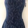 GK FIGURE SKATE FOIL LEAF PRINT ADULT SMALL SLVLS BLUE MESH VELVET DRESS Sz AS