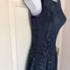 GK FIGURE SKATE FOIL LEAF PRINT ADULT SMALL SLVLS BLUE MESH VELVET DRESS Sz AS - Image 4