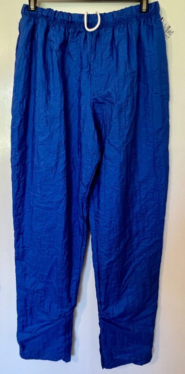 GK WARM UP ADULT XX-LARGE BLUE CRINKLE NYLON GYMNAST CHEER ATHLETIC PANTS SZ 2XL - Image 2