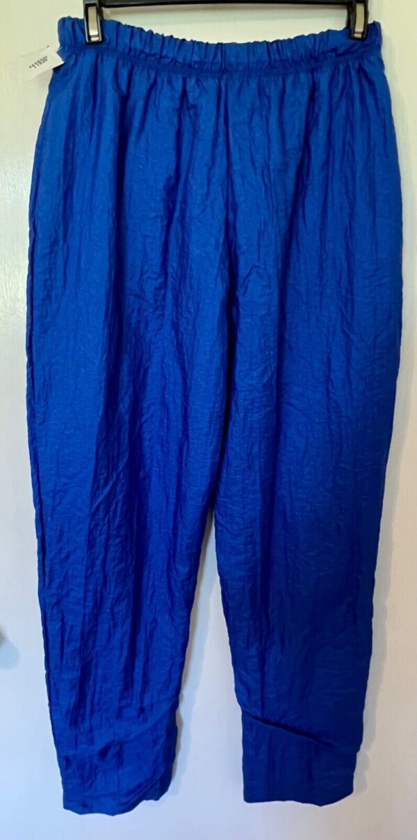 GK WARM UP ADULT XX-LARGE BLUE CRINKLE NYLON GYMNAST CHEER ATHLETIC PANTS SZ 2XL - Image 3