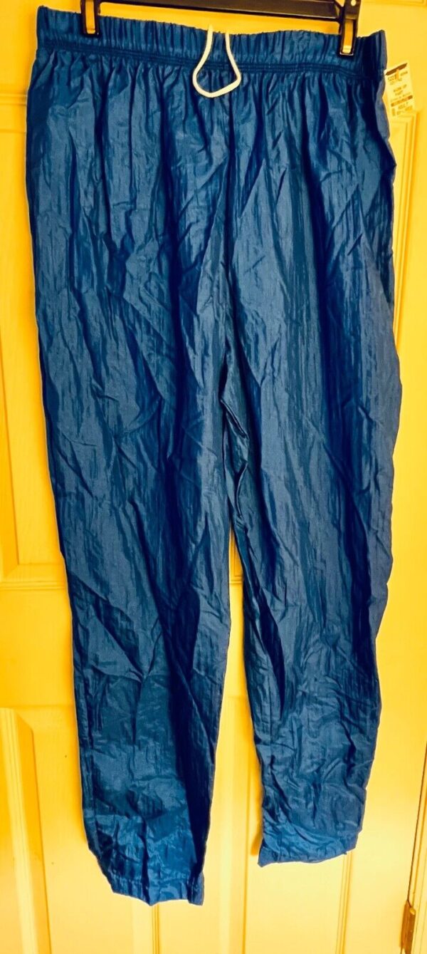 GK WARM UP ADULT XX-LARGE BLUE CRINKLE NYLON GYMNAST CHEER ATHLETIC PANTS SZ 2XL - Image 4