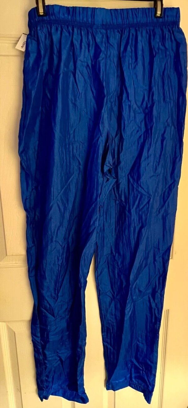 GK WARM UP ADULT XX-LARGE BLUE CRINKLE NYLON GYMNAST CHEER ATHLETIC PANTS SZ 2XL - Image 5