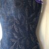 GK FIGURE SKATE FOIL LEAF PRINT ADULT SMALL SLVLS BLUE MESH VELVET DRESS Sz AS - Image 6