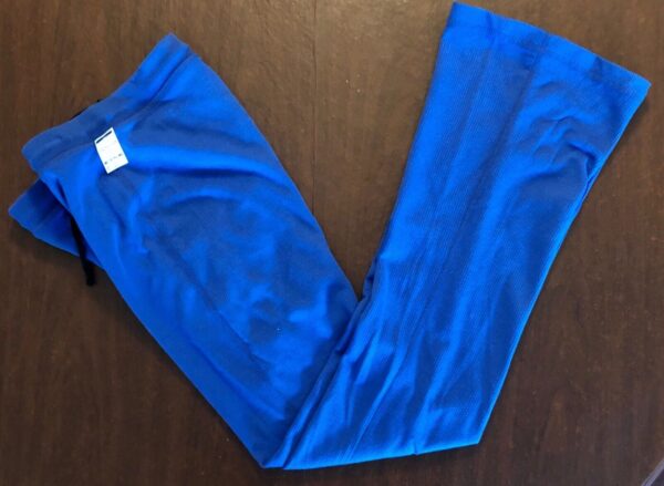 GK BLUE WARM UP LADIES SMALL COTTON/POLY GYMNASTS CHEER FITTED SPORT PANTS Sz AS