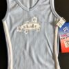 GK SKATE TANK TOP GIRLS SMALL BLUE COTTON SKATE FLORAL GRAPHICS JA STRIPES Sz S