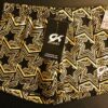 GK ELITE MICRO MINI CHEER SHORTS GOLD BLACK FOIL STARS ADULT S