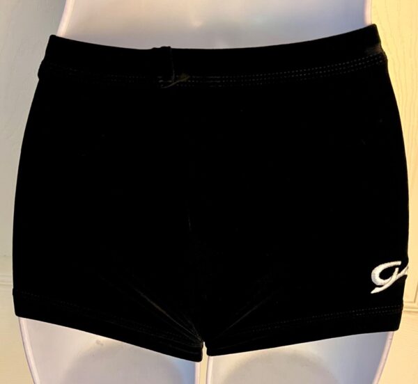 GK WORKOUT SHORTS ADULT X-SMALL MICRO MINI BLACK VELVET CHEER DANCE GYMNASTIC XS - Image 4