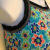 GK JAZZ DANCE CHEER ADULT SMALL NYLON/SPANDEX FLORAL PRINT TANK CROP TOP Sz AS - Image 3