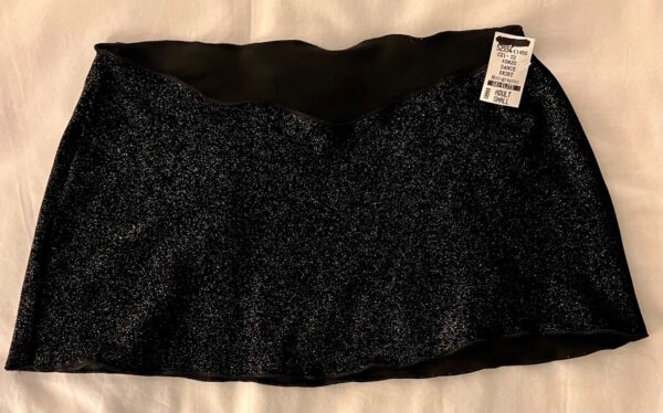 GK DANCE BALLET LADIES SMALL BLACK GLITTER VELVET HIP  CURVED MINI SKIRT Sz S - Image 5