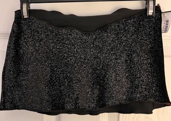 GK DANCE BALLET LADIES SMALL BLACK GLITTER VELVET HIP  CURVED MINI SKIRT Sz S - Image 7