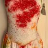 GK ICE FIGURE SKATE ADULT SMALL PINK SERPENTINE TIE-DYE STRETCH TANK DRESS AS NW