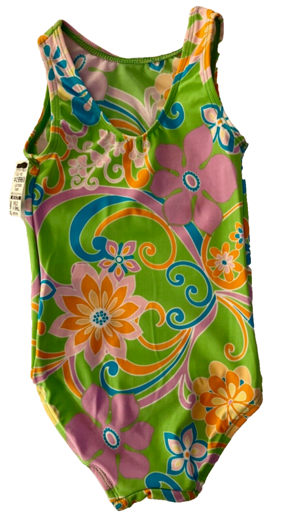 GK BRIGHT FLORAL PRINT CHILD X-SMALL GYMNASTICS DANCE SWIM TANK LEOTARD XS NWT! - Image 8