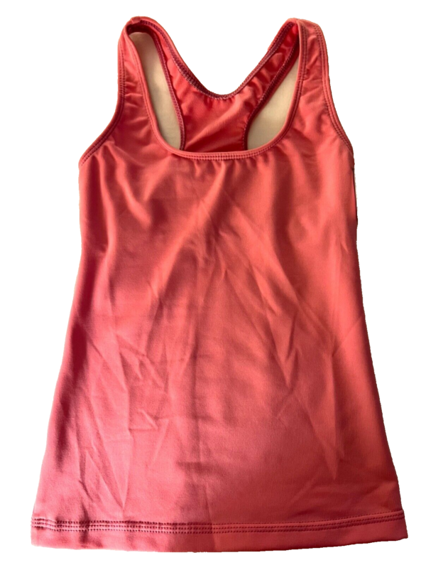 GK DANCE JAZZ CHEER CHILD MEDIUM PINK DRY TECH SLVLS RACERBACK TANK TOP SZ M NWT