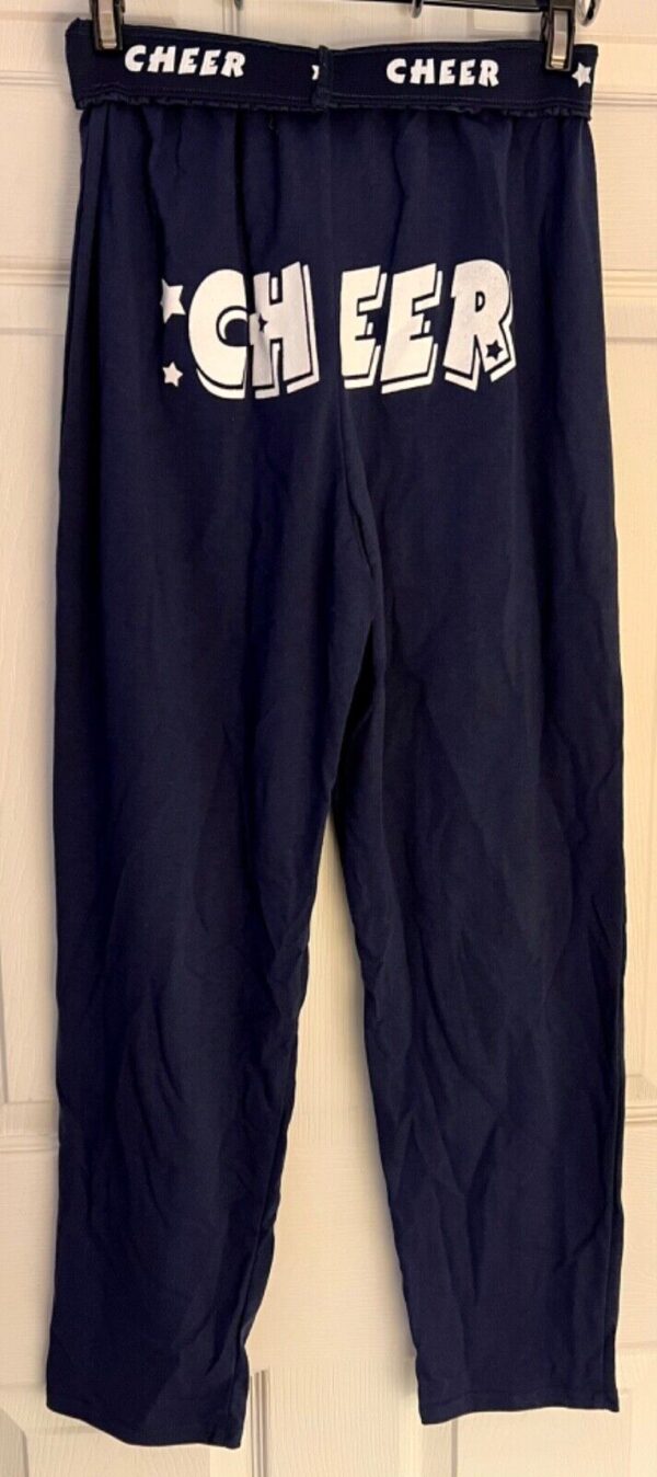 GK CHEER GIRLS LARGE COTTON ELASTIC "CHEER" GRAPHICS PULL ON PANTS Sz CL NWT! - Image 3