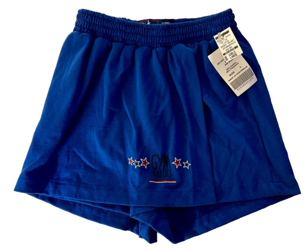 GK 'GYMNASTICS' METALLIC PRINT SKORT CHILD LARGE ROYAL COT/POLY SPORT SKORT SZ L - Image 7