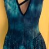 GK TIE DYE DOT FOIL LADIES SMALL V-BACK VELVET TRIM TANK FIGURE SKATE DRESS AS - Image 7