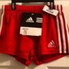 NWT! ADIDAS GYMNASTIC RUNNING PERFORMANCE  GK ELITE SHORTS RED/WHITE CHILD M