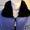 AVALANCHE "CHEER"  GIRLS LARGE OCEAN BLUE FLEECE BLACK FAUX FUR COLLAR JACKET L - Image 3