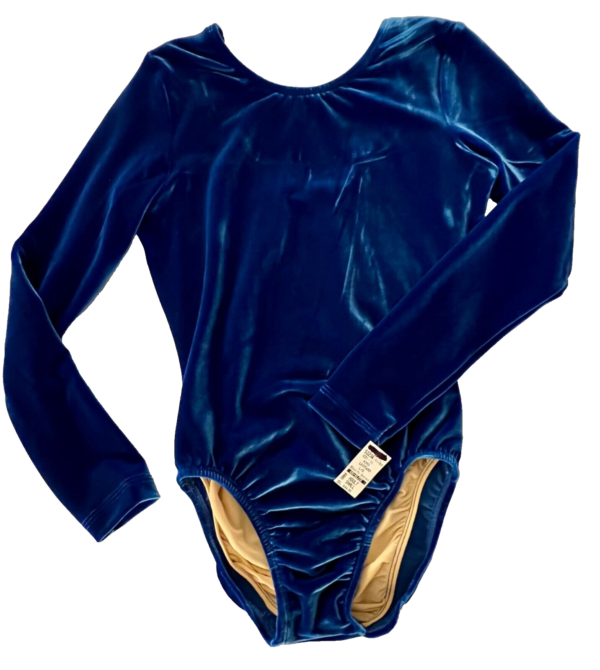 GK LGSLV ADULT SMALL SOLID ROYAL VELVET W/ LINER GYMNASTICS DANCE LEOTARD SZ S - Image 5