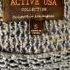 ACTIVE USA LA LgSLV WOMEN SMALL BLUE OPEN KNIT RUFFEL-HEM TUNIC SWEATER Sz S - Image 4