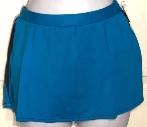 GK ICE SKATE ADULT SMALL TURQUOISE MICROFIBER PULL-ON SKIRT BLACK TRIM Sz AS NWT