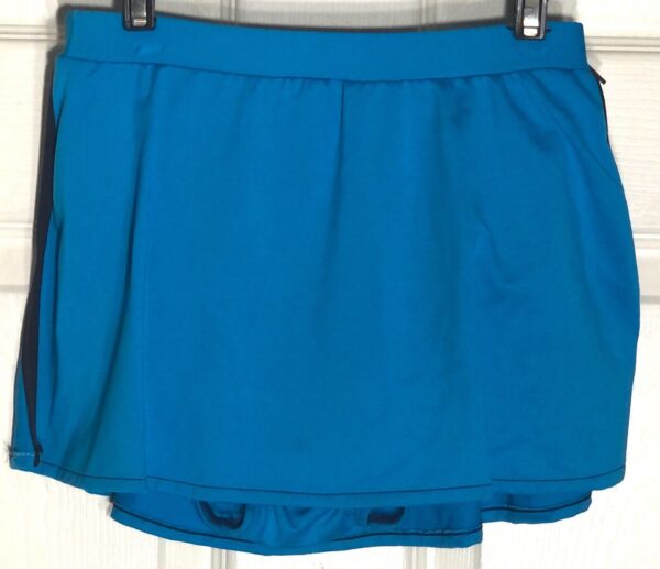 GK ICE SKATE ADULT SMALL TURQUOISE MICROFIBER PULL-ON SKIRT BLACK TRIM Sz AS NWT - Image 6