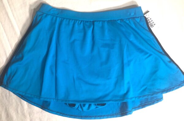 GK ICE SKATE ADULT SMALL TURQUOISE MICROFIBER PULL-ON SKIRT BLACK TRIM Sz AS NWT - Image 8