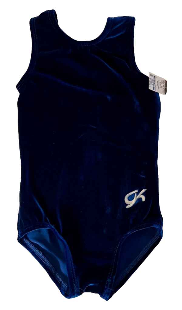 GK NAVY CHILD X-SMALL CLASSIC VELVET BALLET DANCE GYMNASTICS TANK LEOTARD SZ XS - Image 6