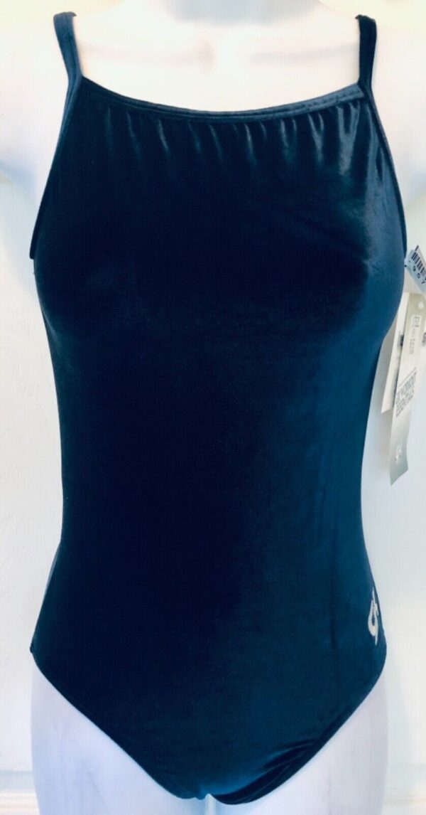 GK DARK NAVY VELVET LADIES SMALL CAMISOLE GYMNASTIC DANCE TANK LEOTARD Sz AS NWT