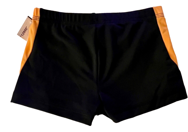 GK CHEER CHILD LARGE MICRO MINI BLACK NYLON/SPANDEX GOLD ATHLETE GYM SHORTS SZ L - Image 3