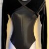 GK LgSLV LADIES SMALL BLACK SHIMMER & VELVET GYMNASTICS DANCE LEOTARD Sz AS NWT!