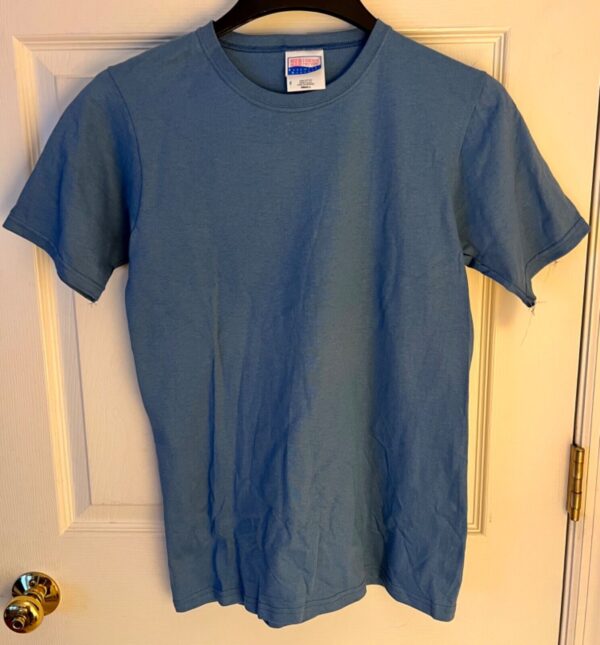 HANES HER WAY LADIES SMALL SSLV LIGHT BLUE COTTON CREW BLANK T-SHIRT Sz S NWT!