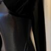 GK LgSLV LADIES SMALL BLACK SHIMMER & VELVET GYMNASTICS DANCE LEOTARD Sz AS NWT! - Image 4