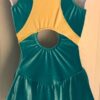 GK ICE FIGURE SKATE JADE YELLOW VELVET ADULT SMALL TANK RACERBACK DRESS Sz AS - Image 6