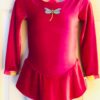 GK ICE SKATE Lg SLV GIRL X-SMALL PINK CIRCUS FOIL PRINT TRIM VELVET DRESS Sz CXS
