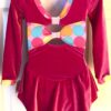 GK ICE SKATE Lg SLV GIRL X-SMALL PINK CIRCUS FOIL PRINT TRIM VELVET DRESS Sz CXS - Image 6