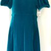 GK ICE DANCE SKATE DRESS GIRLS LARGE PUFF SSLV GREEN VELVET EMPIRE WAIST CL NWT