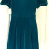 GK ICE DANCE SKATE DRESS GIRLS LARGE PUFF SSLV GREEN VELVET EMPIRE WAIST CL NWT - Image 2